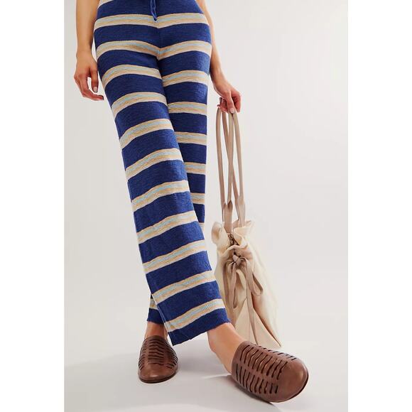 Free People Slice of Sun Brown Leather Mule Flat Sandals Coconut Size 37 US 6.5 - Picture 10 of 11